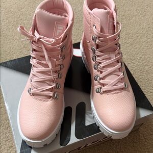 Fila Women's Light Pink Lace Up Boots